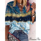 Loose Colorful Print Large Size Blouses