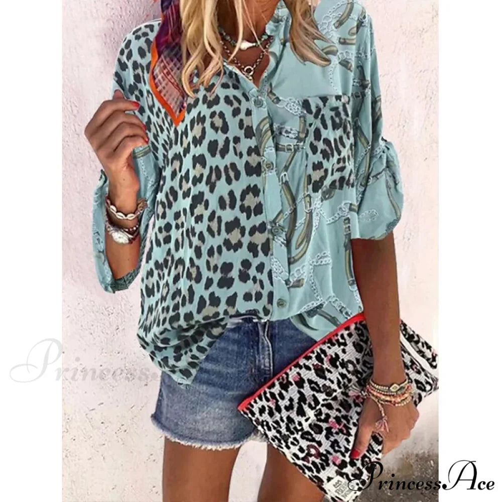 Loose Colorful Print Large Size Blouses