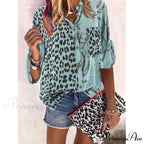 Loose Colorful Print Large Size Blouses