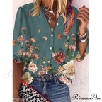 Loose Colorful Print Large Size Blouses