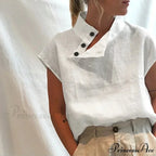 Loose Cotton Ivory Top Warm-weather Top
