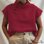 Loose Cotton Ivory Top Warm-weather Top