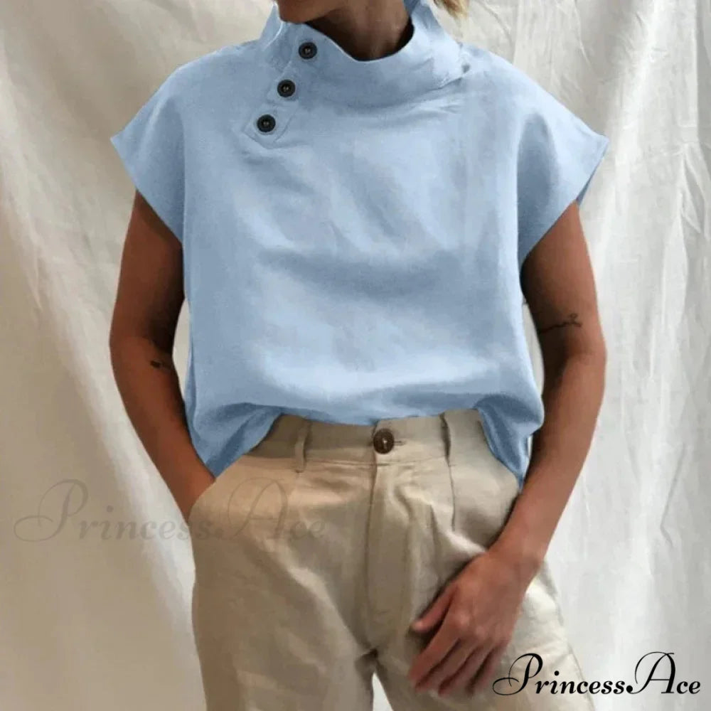 Loose Cotton Ivory Top Warm-weather Top