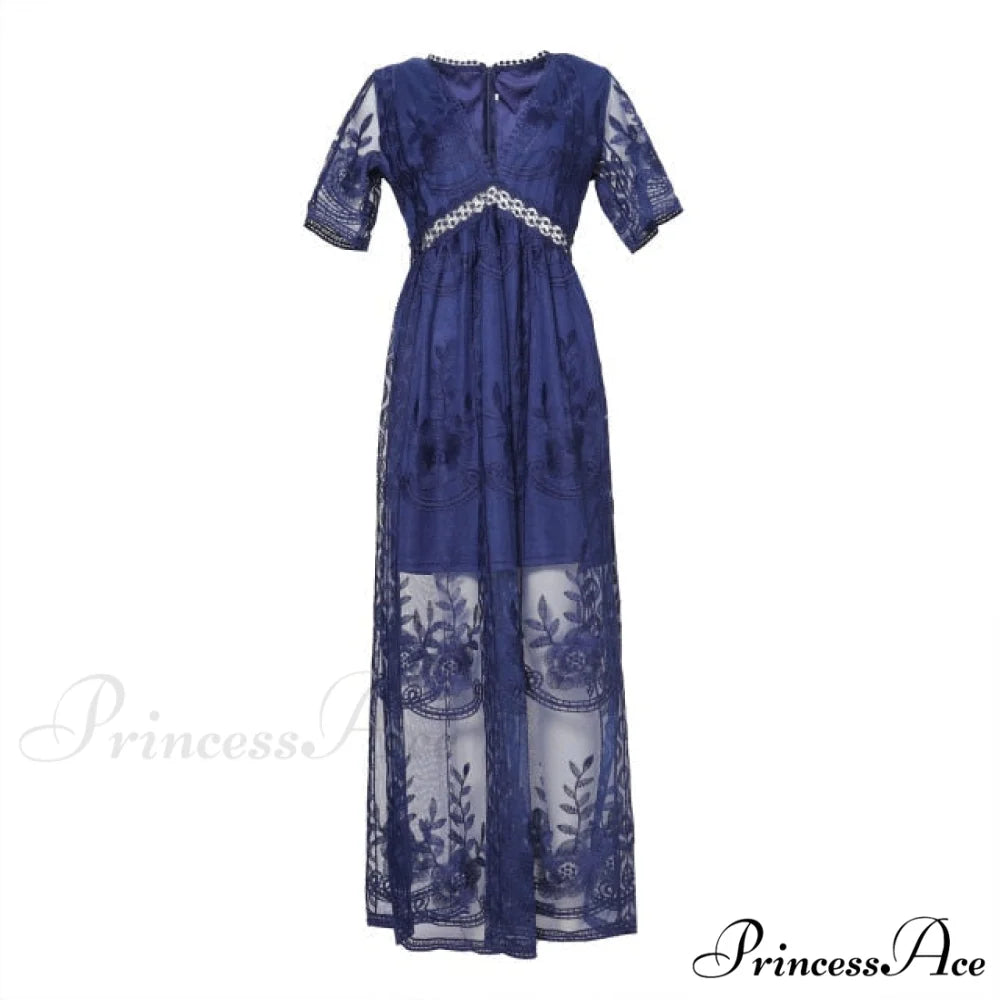 Loose Embroidery White Lace long Tunic Beach Dress