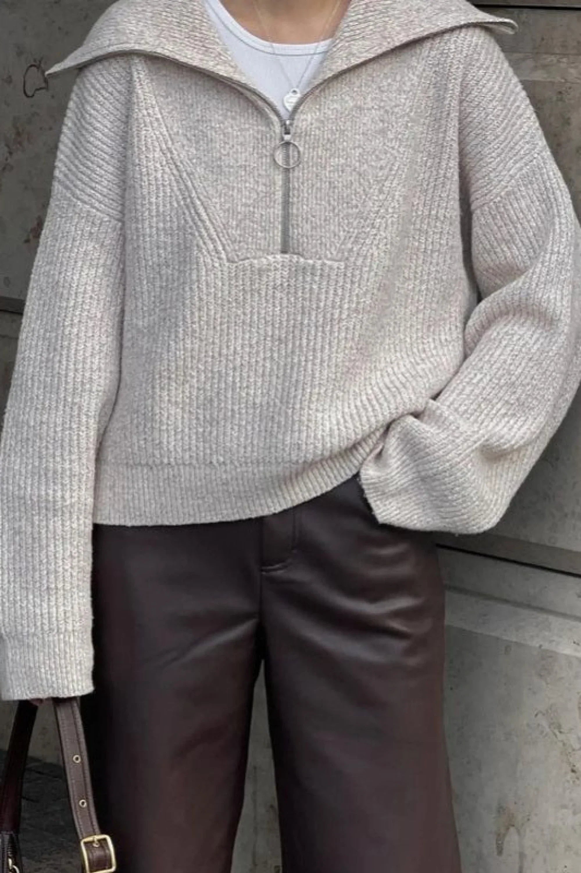 Loose Fit V-Neck Knit Sweater