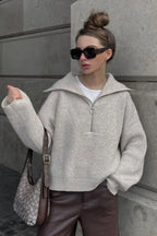 Loose Fit V-Neck Knit Sweater