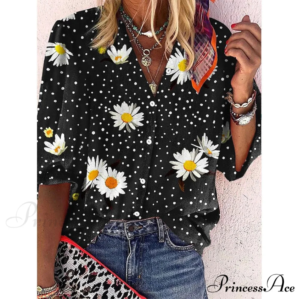 Loose Leopard Print Blouses