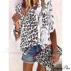 Loose Leopard Print Blouses
