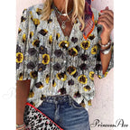 Loose Leopard Print Blouses