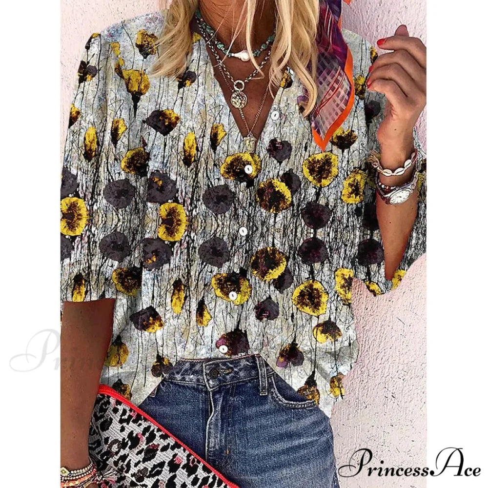 Loose Leopard Print Blouses