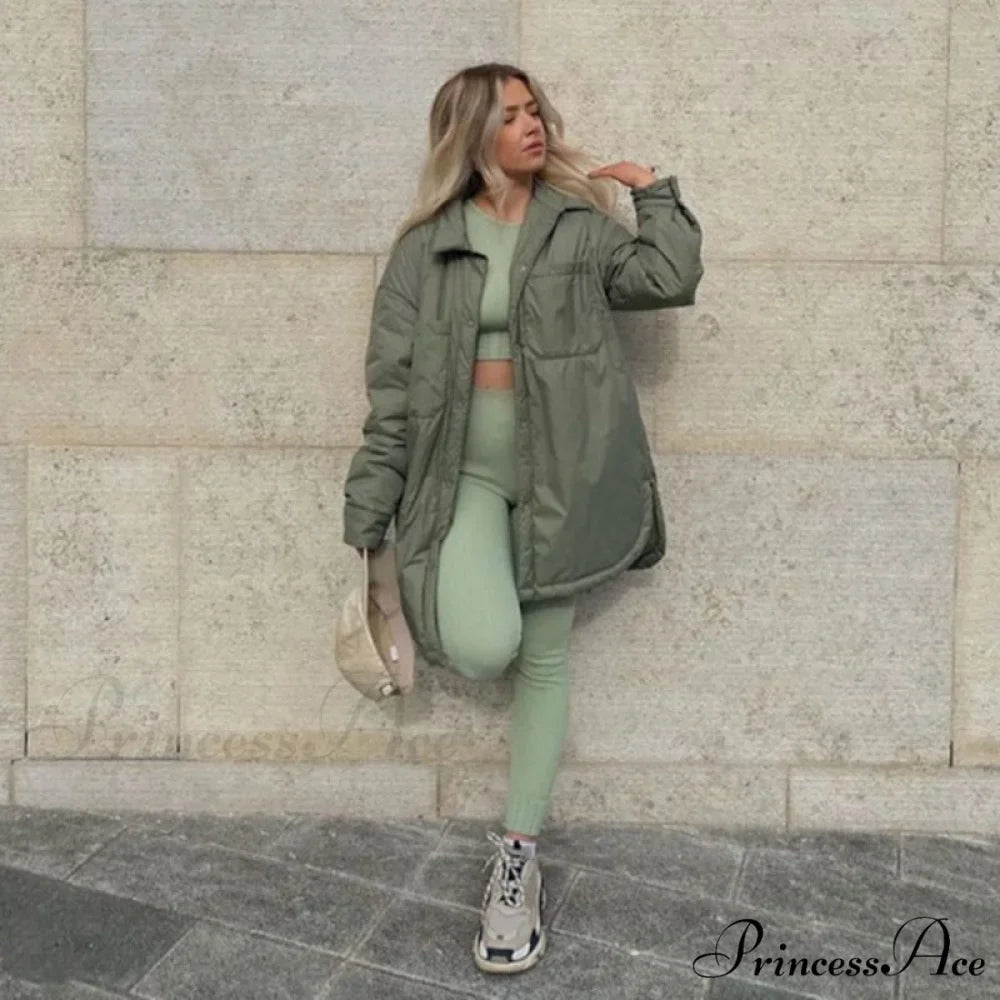 Loose Long Basic Pocket Shirt Coats