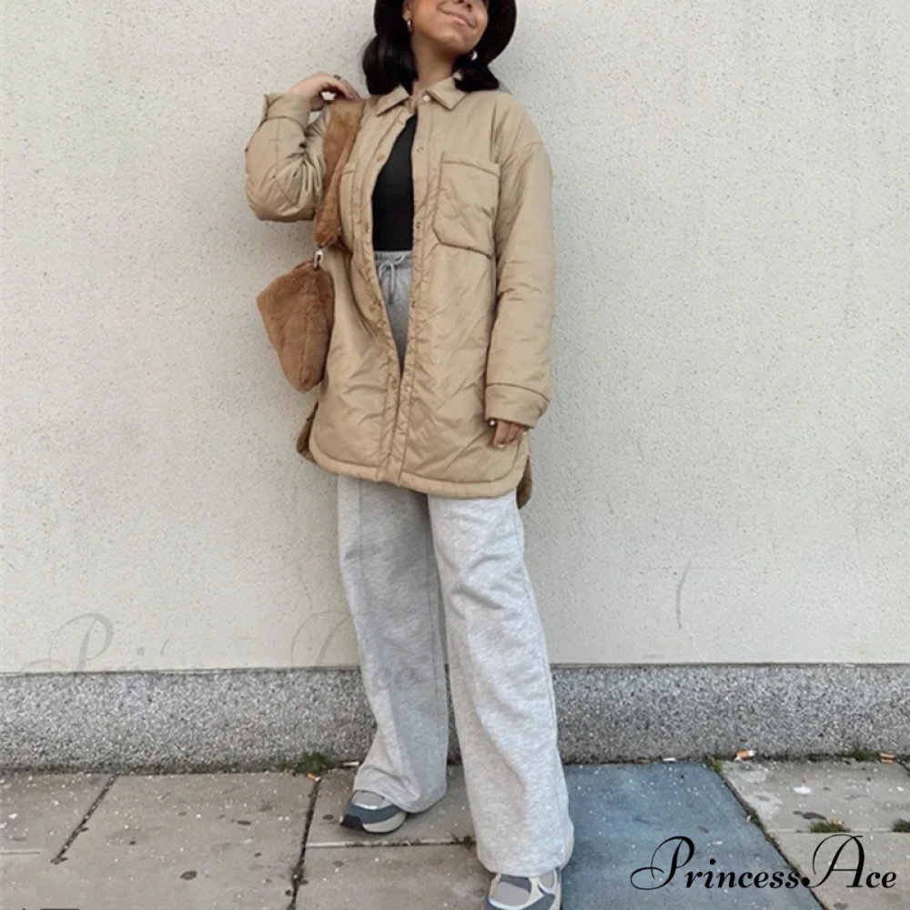 Loose Long Basic Pocket Shirt Coats