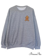 Loose Oversized Gingerbread Crew Neck Casual Christmas Hoodie