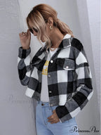 Loose Plaid Thick Coat