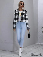 Loose Plaid Thick Coat