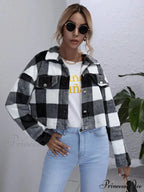 Loose Plaid Thick Coat