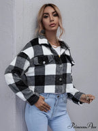 Loose Plaid Thick Coat