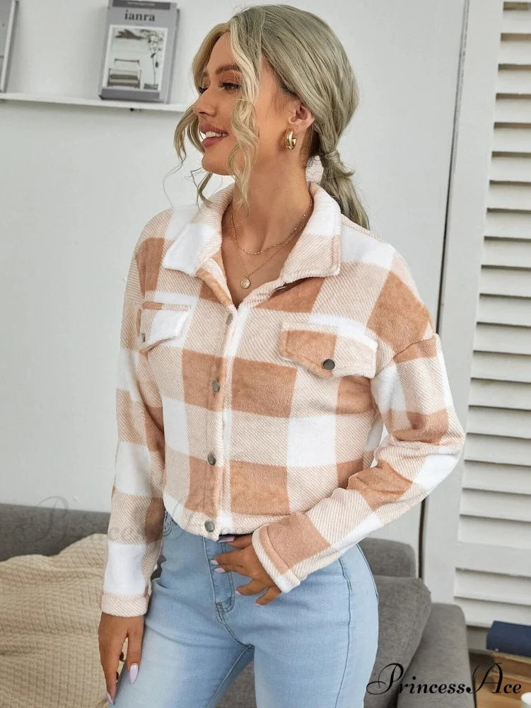 Loose Plaid Thick Coat