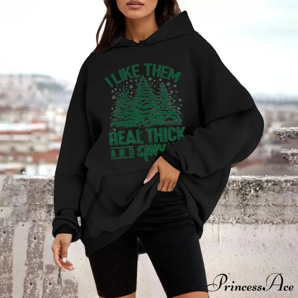 Loose Pullover Four Christmas Tree Crewneck New Autumn Christmas Hoodie