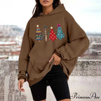 Loose Pullover Four Christmas Tree Crewneck New Autumn Christmas Hoodie