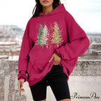 Loose Pullover Four Christmas Tree Crewneck New Autumn Christmas Hoodie