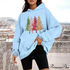 Loose Pullover Four Christmas Tree Crewneck New Autumn Christmas Hoodie