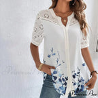Loose Shirt Elegant Short Sleeve Blouse