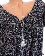 loose short-sleeved V-neck tee