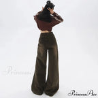 Loose Vintage Korean for Women High Waist Fashion Streetwear Casual Denim Femme Y2K Wide Leg Straight Jean