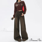 Loose Vintage Korean for Women High Waist Fashion Streetwear Casual Denim Femme Y2K Wide Leg Straight Jean