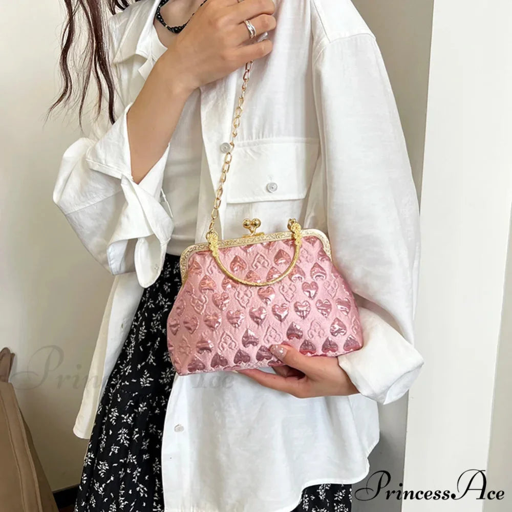 Love Design Chic Evening Clutch Chain Crossbody Bag