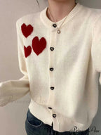 Love Print Vintage Sweet Cardigan