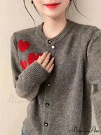 Love Print Vintage Sweet Cardigan