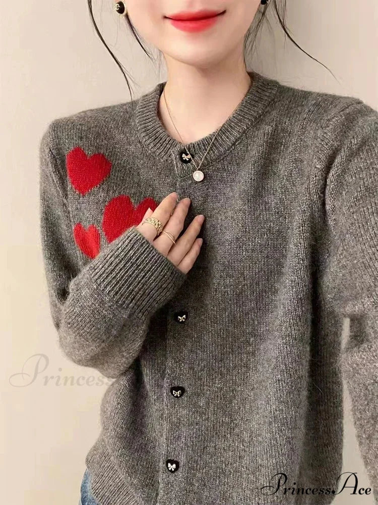 Love Print Vintage Sweet Cardigan