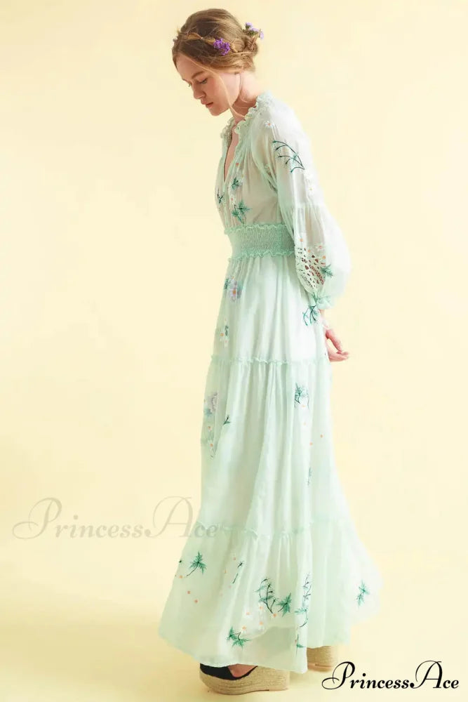 Low-cut Long Sleeve Informal Dress