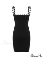 Low Cut Party Clubwear Sexy Flowers Strap Patchwork Mini Dress