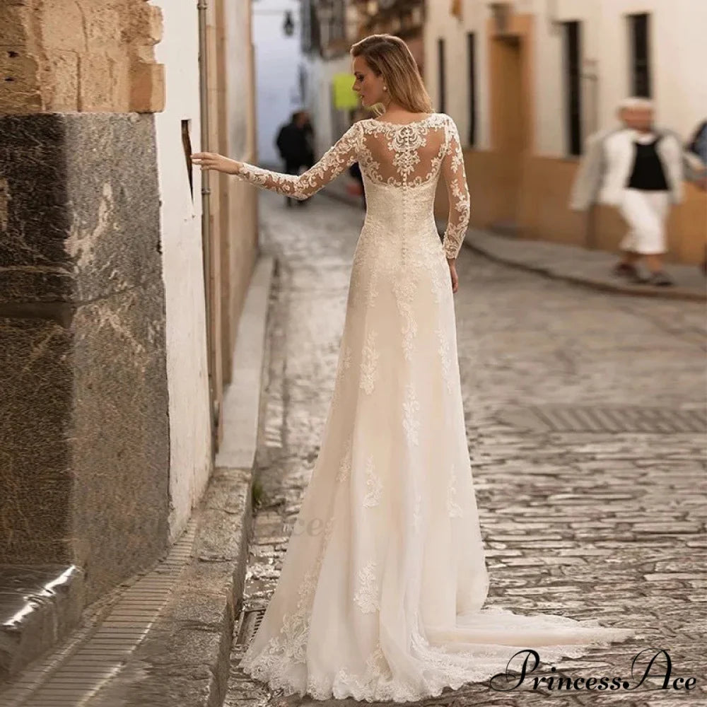 Low Plunging Backless Transparent Bridal Gown