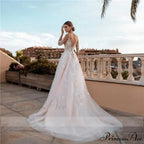 Low Plunging Neckline Tailored Fit Bridal Wedding Gown