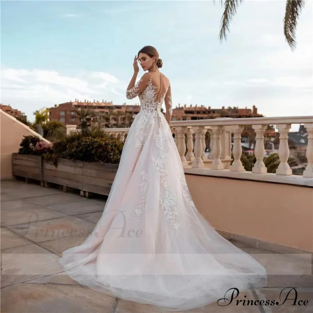 Low Plunging Neckline Tailored Fit Bridal Wedding Gown