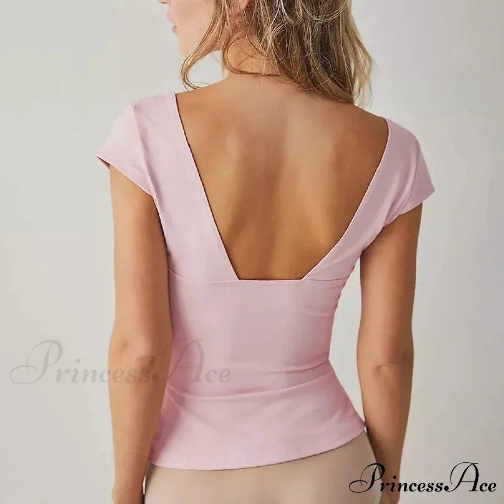 Low V Neck Short Top