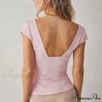 Low V Neck Short Top