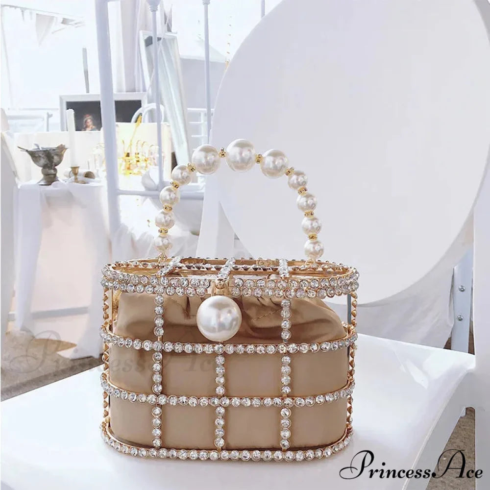 Luxurious Pearls Beaded Wedding Party Evening Bag