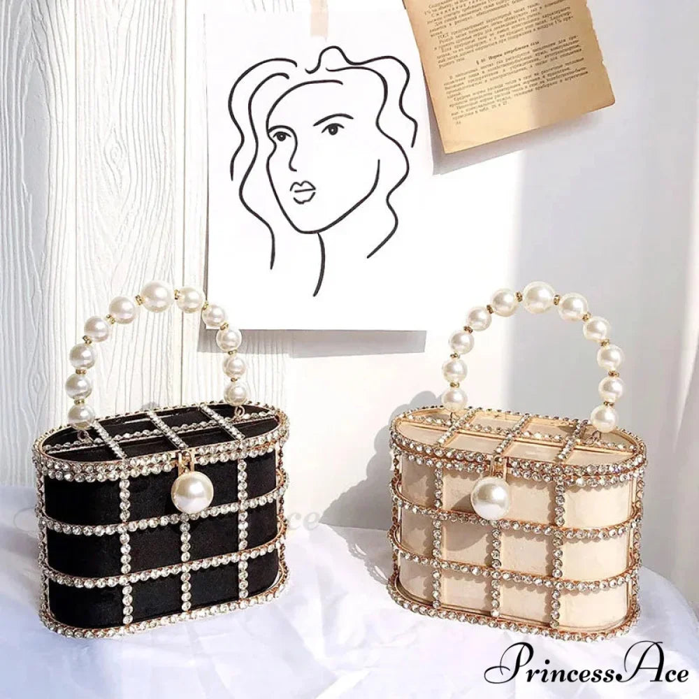 Luxurious Pearls Beaded Wedding Party Evening Bag