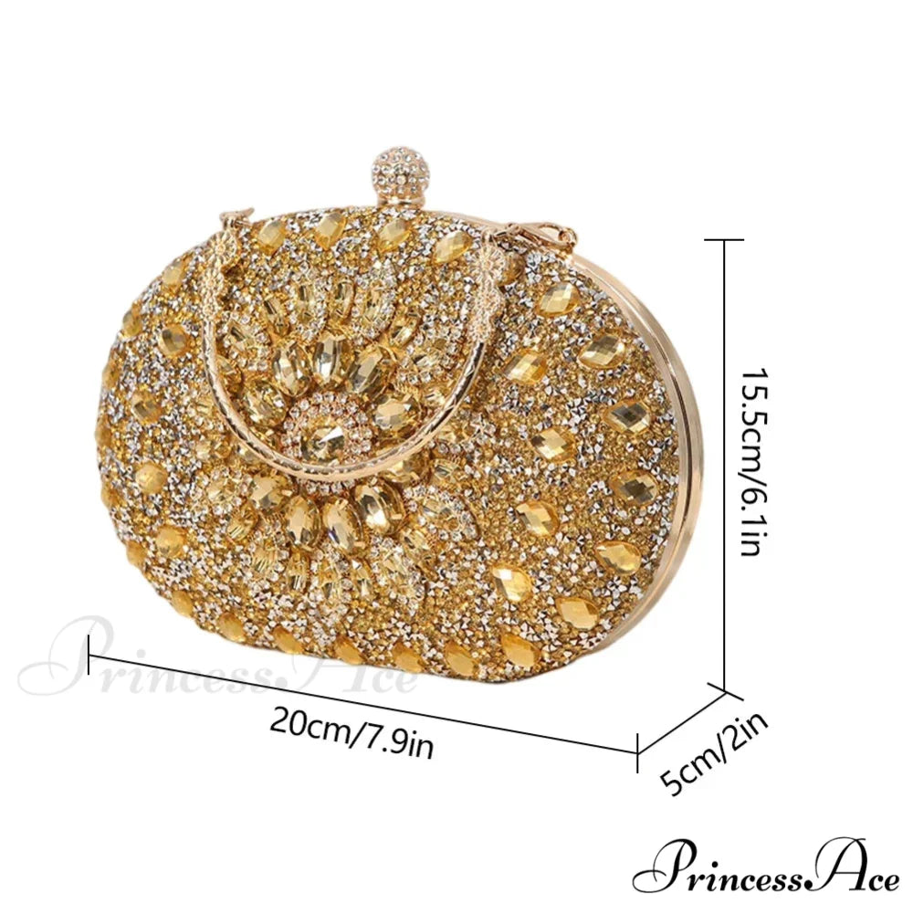 Luxurious Sparkling Crystal Clutch Evening Wedding Party Purse