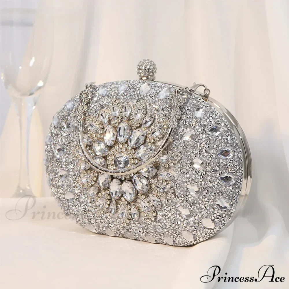 Luxurious Sparkling Crystal Clutch Evening Wedding Party Purse