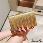 Luxury Dinner Pu Clutch Bag Metallic Finish