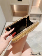 Luxury Dinner Pu Clutch Bag Metallic Finish