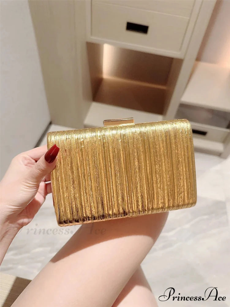 Luxury Dinner Pu Clutch Bag Metallic Finish