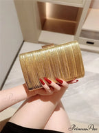 Luxury Dinner Pu Clutch Bag Metallic Finish