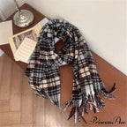 Luxury Plaid Cashmere Long Bandana Pashmina Scarf for Women